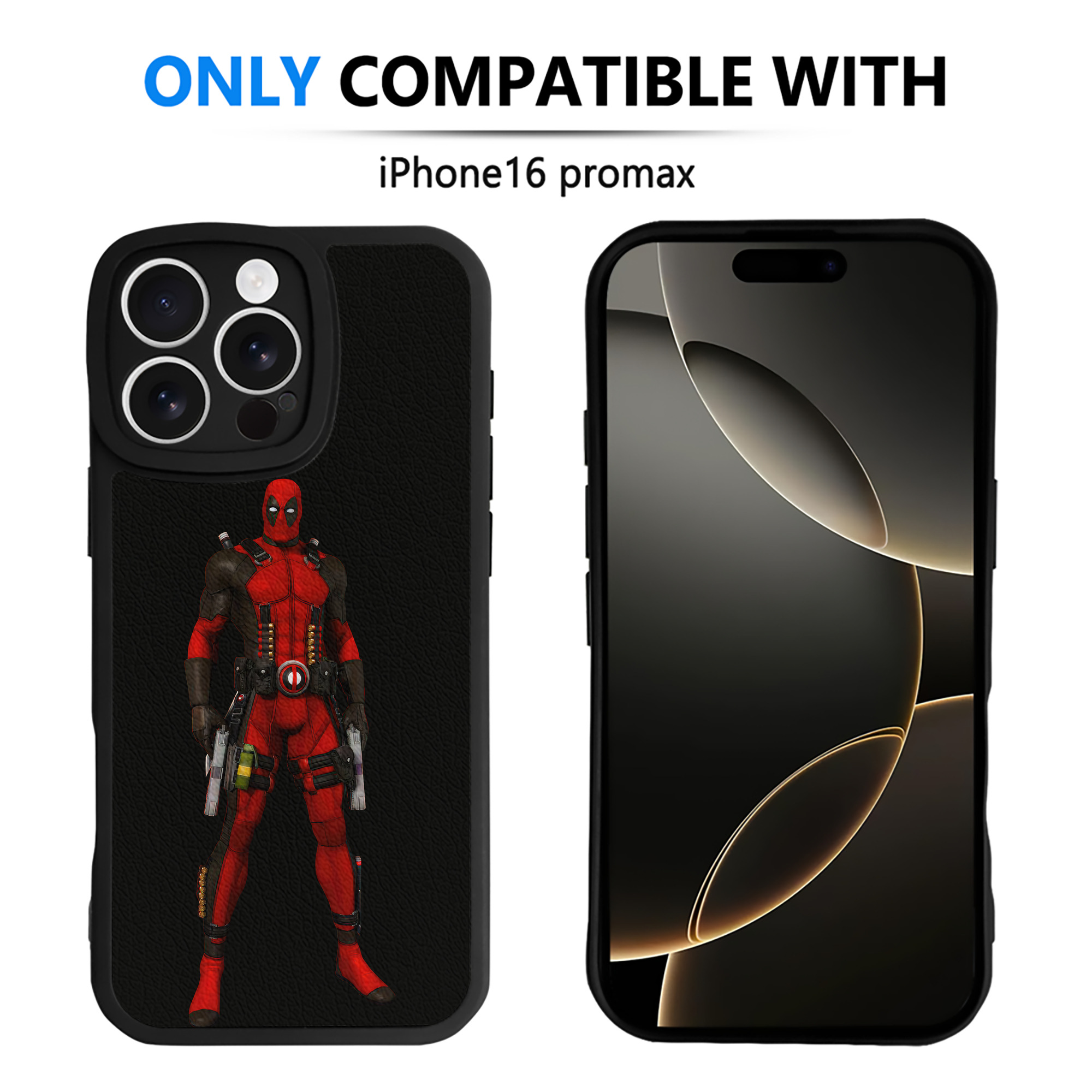 （画像用） Deadpool デッドプール 【iPhone 16シリーズ対応】シリコンスマホケース（レザー調） 材質：シリコン